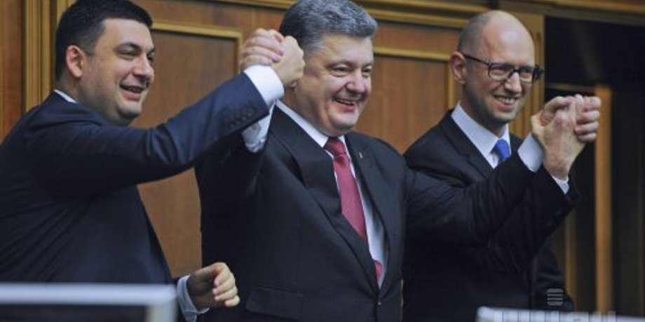 Владимир Гройсман, Петр Порошенко и Арсений Яценюк / Фото: УНИАН