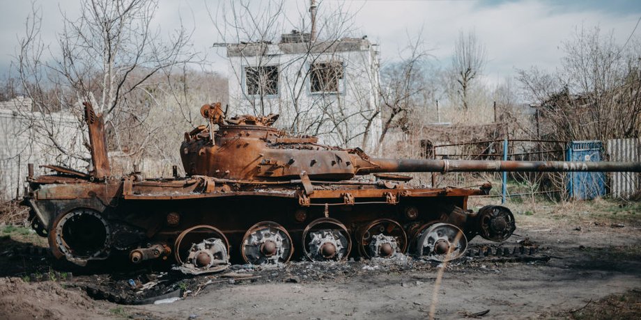 Подбитый российский танк