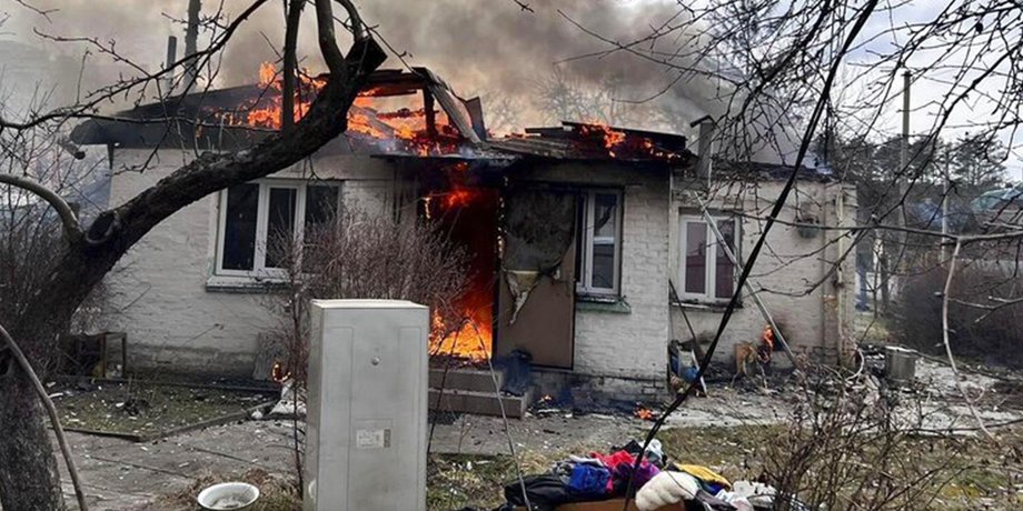 Обстрелы, Украина, возгорание, пожар, огонь, обстрел Украины