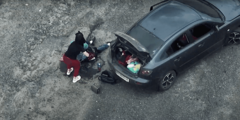 Место преступления в Изюме