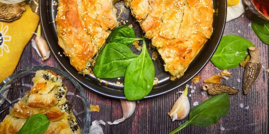 пирог с грибами, простая выпечка, простой пирог, вкусный пирог, турецкий бурек, тесто фило