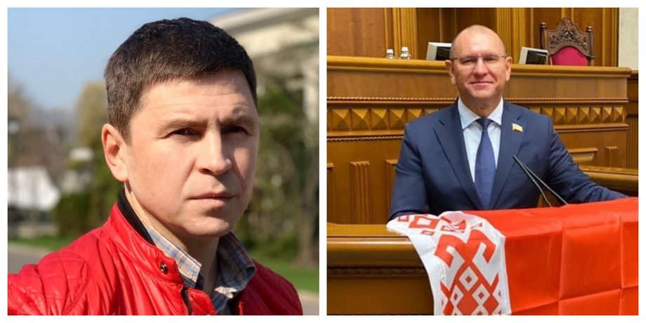 Михаил Подоляк, советник главы Офиса президент, Евгений Шевченко, коллаж