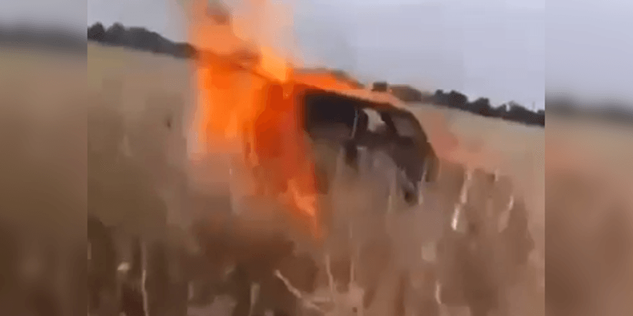 вогонь, автомобіль, поле, пожежа