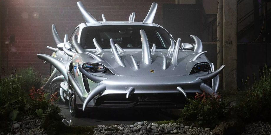 Porsche, Porsche Taycan, Porsche Taycan Assasin, Шипи, Авто, Автомобілі, Мистецтво, Артоб'єкт, Художник, Електромобілі