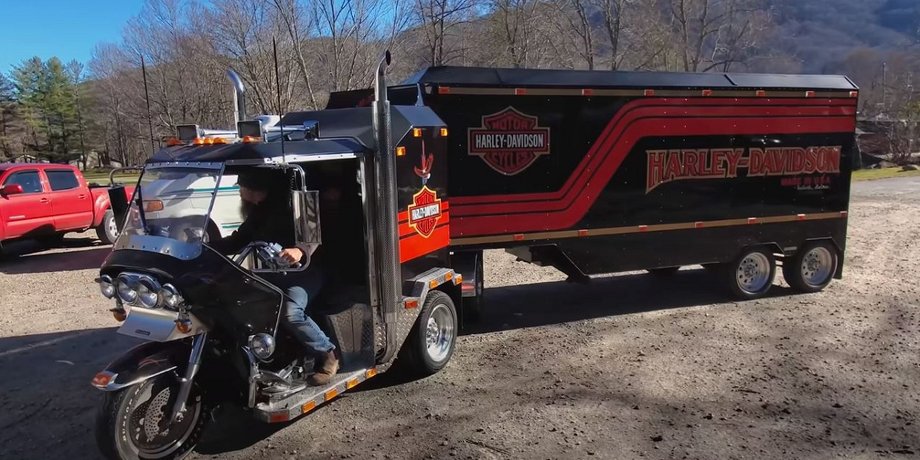 Тюнинг Harley-Davidson, дом на колесах, автодом Harley-Davidson, Harley-Davidson KennyBilt