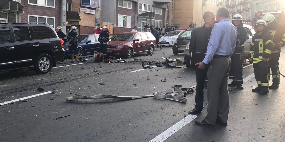 На месте взрыва / Фото: twitter.com/MVS_UA