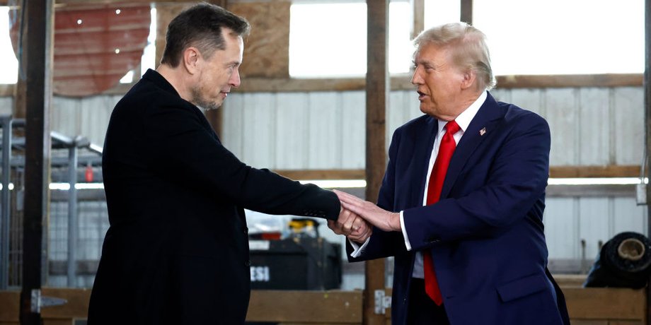 Илон Маск, Дональд Трамп, брифинг