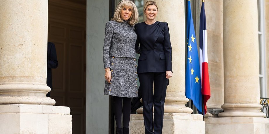 Елена Зеленская стиль, Елена Зеленская поездки, первая леди Украины, первая леди Франции, Брижит Макарон