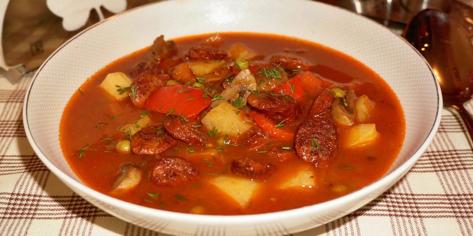 суп із мисливськими ковбасками, рецепт супу