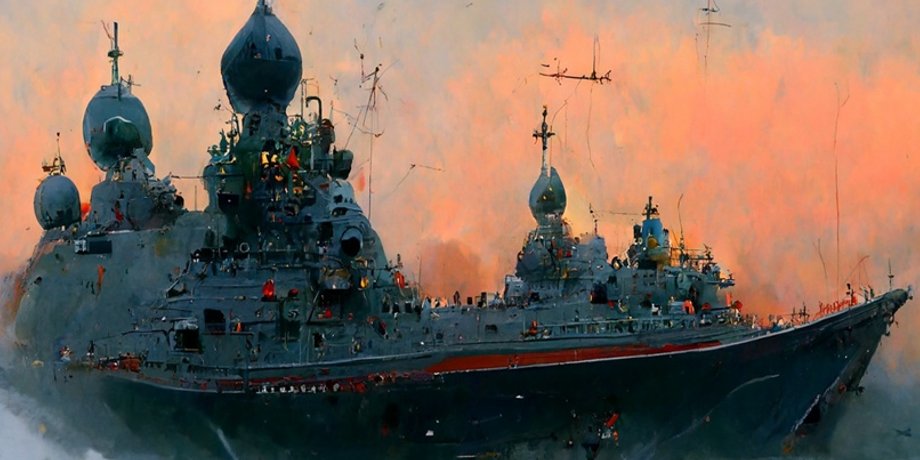 Midjourney, Midjourney фото, Midjourney картина, русский военный корабль Midjourney