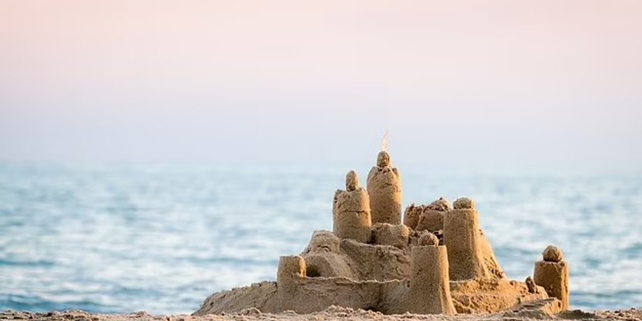 пляж, пісок, замок із піску