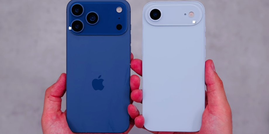 iPhone 17 Pro и iPhone Air в руках