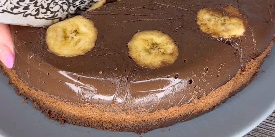 торт без выпечки, торт три банана, торт с бананами