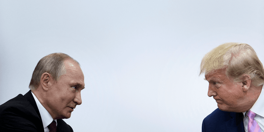 Дональд Трамп на встрече с Владимиром Путиным