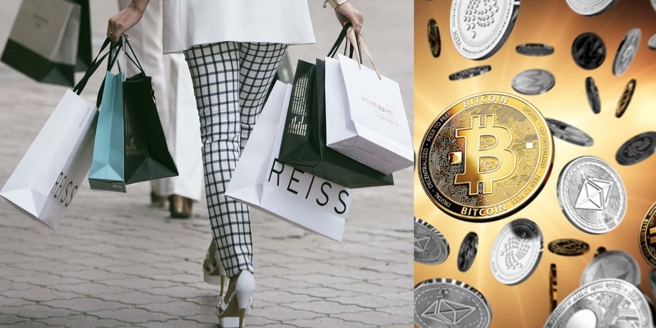 Девушка, биткоин, покупки, деньги, криптовалюта, женщина