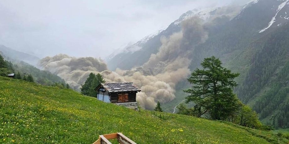 швейцарія, блаттен, зруйноване село, льодовик