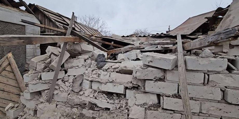 Разрушения, обстрел, атака, Чернобаевка, Херсонская область, война в Украине