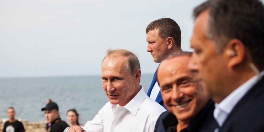 Владимир Путин Сильвио Берлускони политики дружба Крым