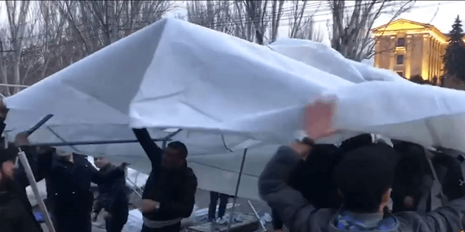 установка палаток в армении, протесты оппозиции в армении