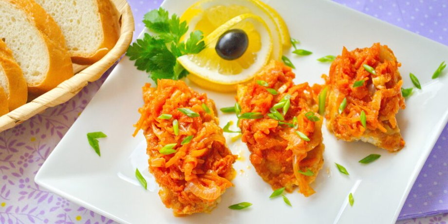 рыба под маринадом, рыба под маринадом с луком и морковкой, советский рецепт рыбы в маринаде, простой рецепт рыбы, как приготовить рыбу