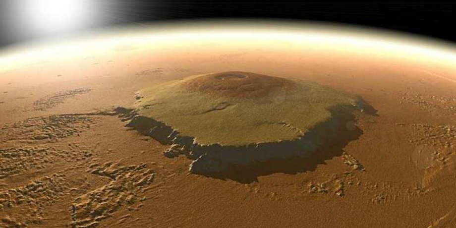 Потухший вулкан Олимп на Марсе. NASA