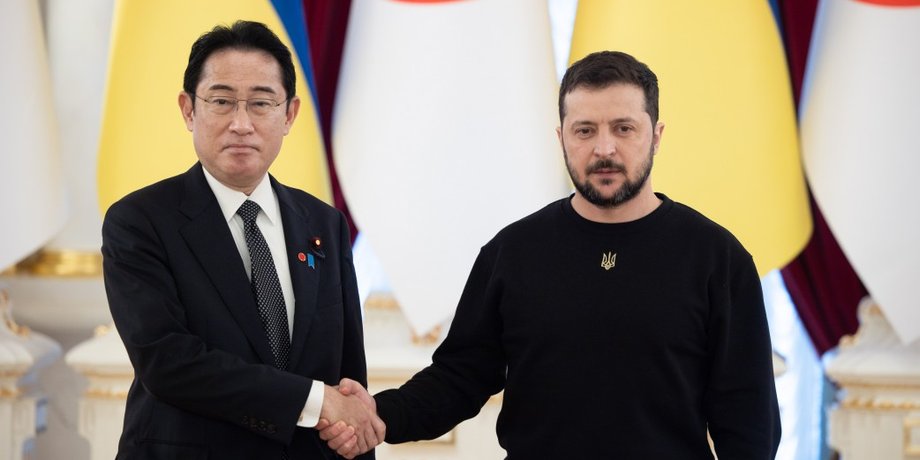 япония, премьер, президент, владимир зеленский, Фумио Кисида, встреча, брифинг