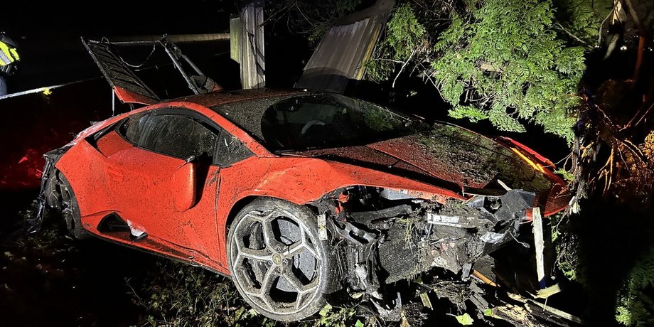 розбитий ламборгіні, Lamborghini Huracan, суперкар Lamborghini, розбитий суперкар