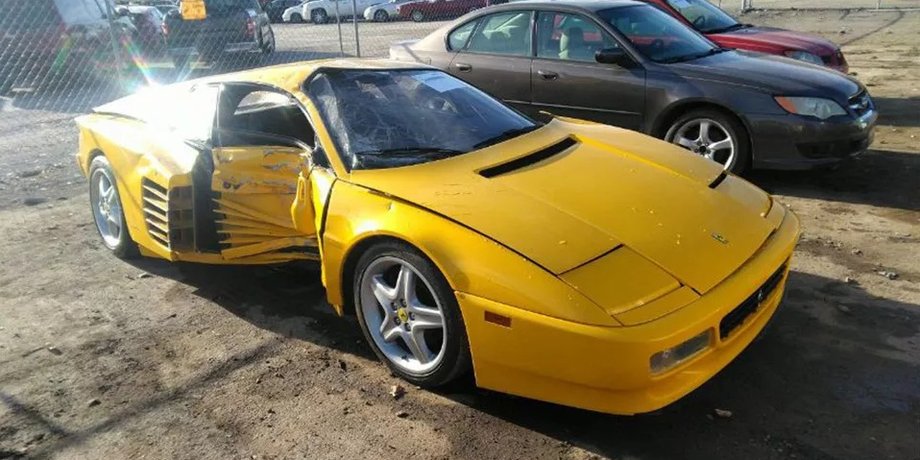 Ferrari 512 TR, Ferrari 512 TR 1992, Ferrari 512, суперкар Ferrari, разбитый суперкар