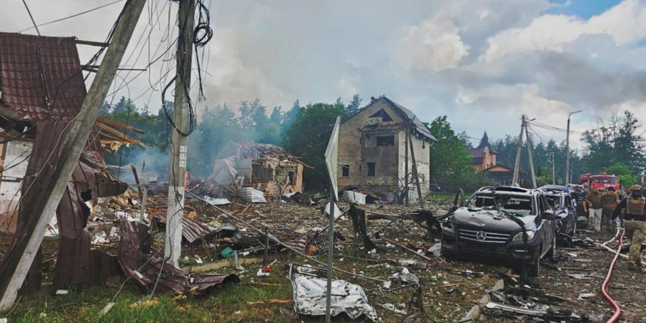 Удар РФ по выставке дронов в Киевской области 24 июля