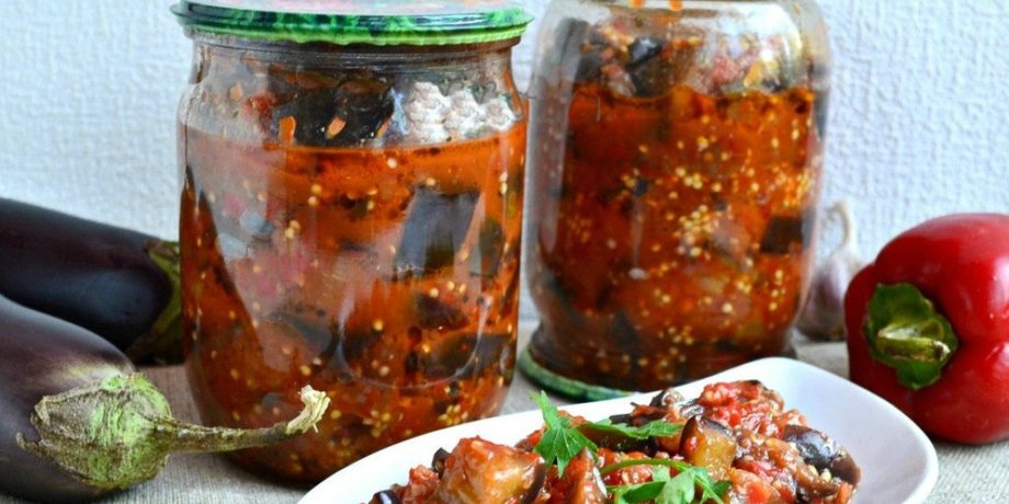 Баклажаны в аджике, баклажаны рецепт, заготовка на зиму