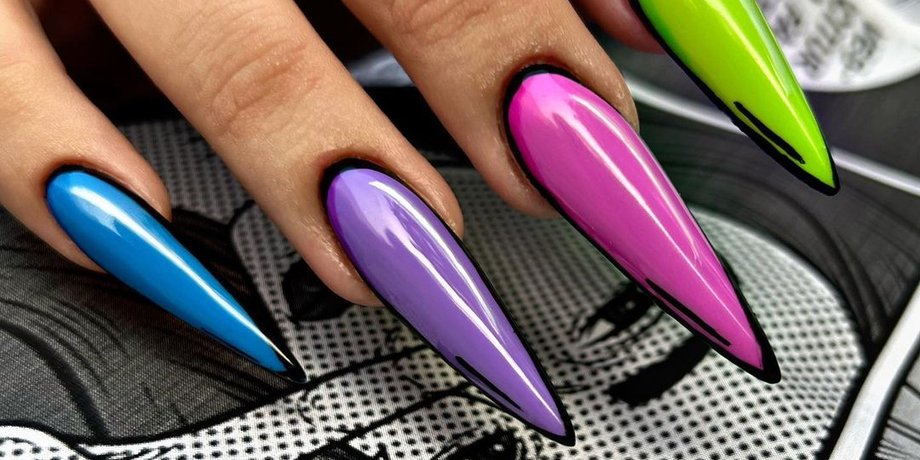 Comic Book Nails, ногти из комикса, 2-D ногти, 2-D маникюр, тренды маникюра, модный маникюр