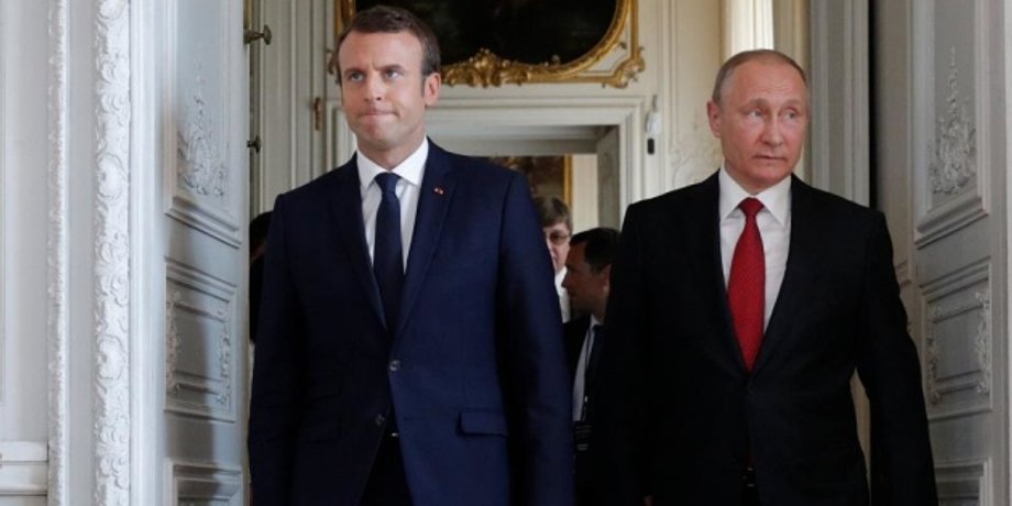 Эмманюэль Макрон и Владимир Путин