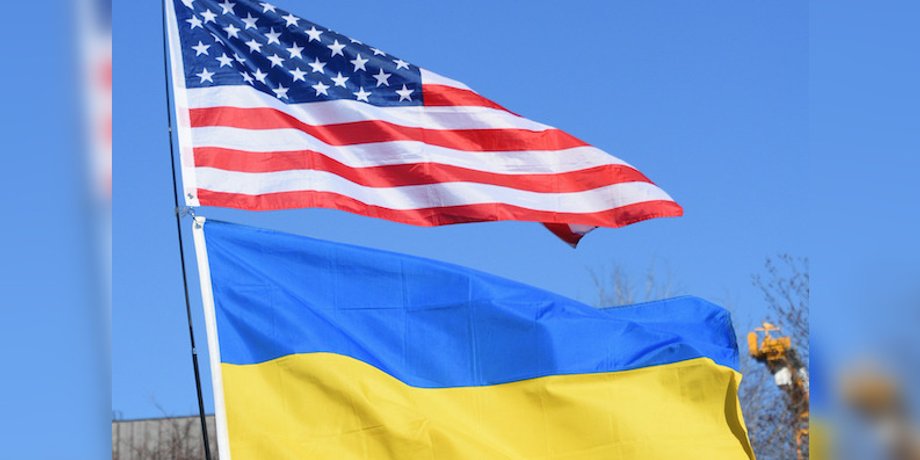 Україна, США, прапори країн, американський прапор, український прапор, дипломати США в Україні