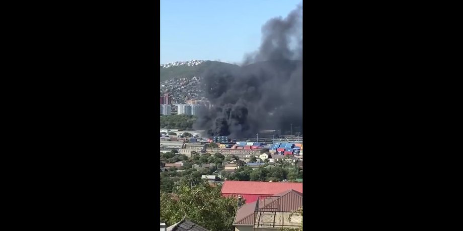 новости россии, новости новороссийска, пожар, терминал, поддоны, порт, портовый город
