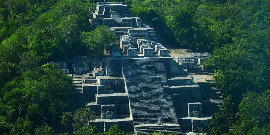 Калакмуль, сооружение, деревья, фото