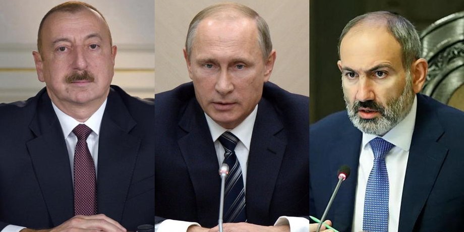 Ильхам Алиев, Владимир Путин, Никол Пашинян, карабах, соглашение