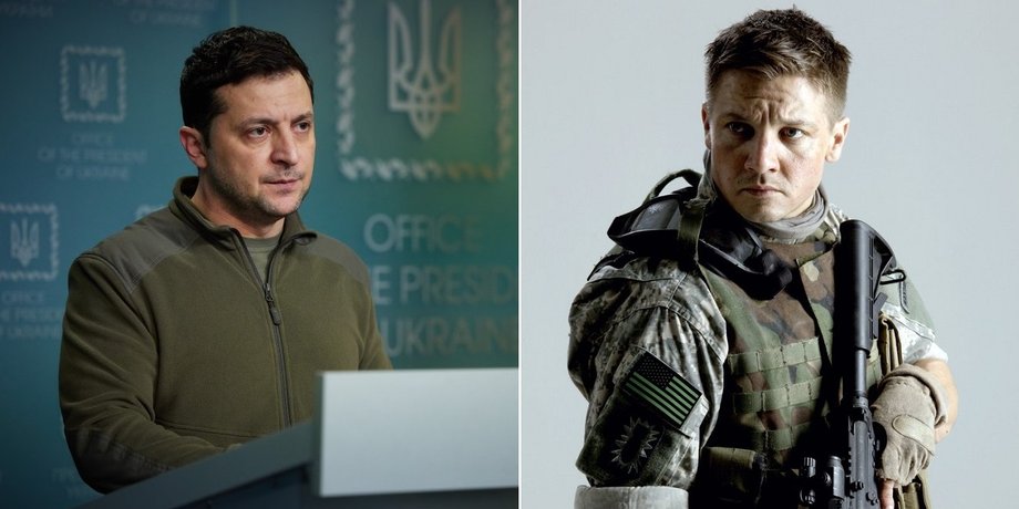 володимир зеленський, джеремі реннер, війна в Україні, фільм про війну в Україні, війна в Росії