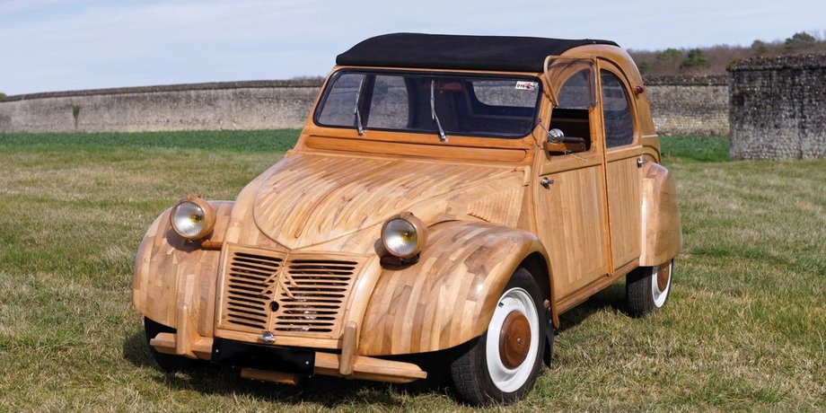 Citroen 2CV, Citroen 2CV 1955, деревянное авто, самодельное авто