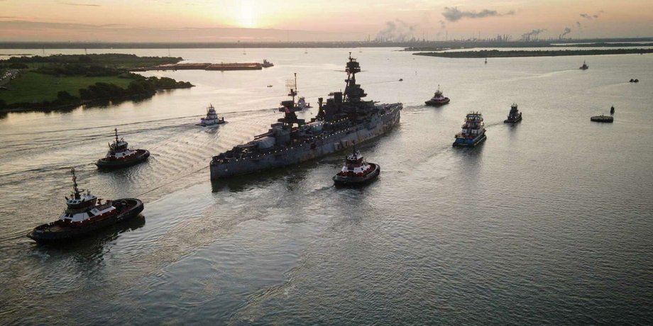 Линкор Техас буксир, Линкор Техас, линейный корабль Техас, USS Texas, battleship Texas