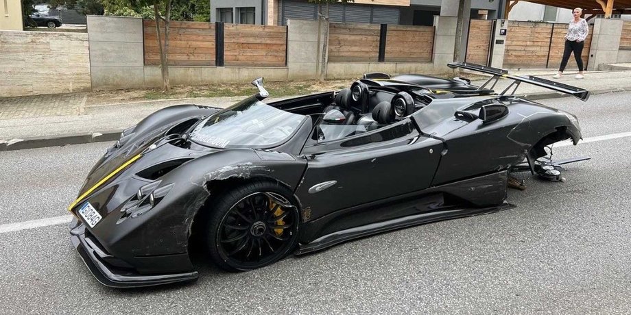 Разбитый суперкар Pagani Zonda, Разбитый суперкар, Pagani Zonda, суперкар Pagani Zonda, Pagani Zonda HP Barchetta