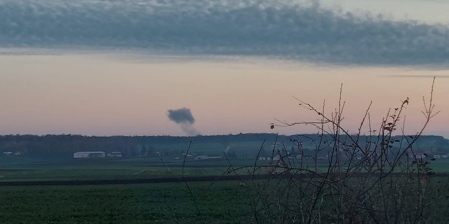 взрыв российской ракеты, взрыв российской ракеты в ПОльше фото, взрыв российской ракеты,