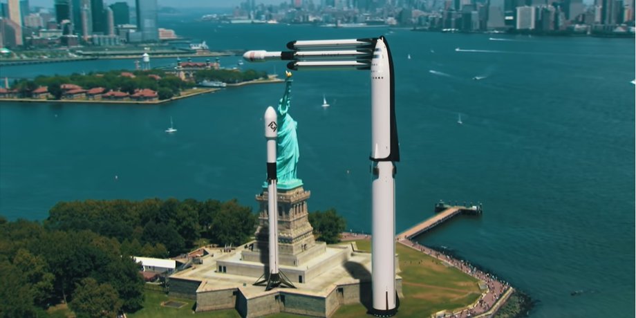 SpaceX, Falcon Heavy, Falcon 9, Статуя Свободы