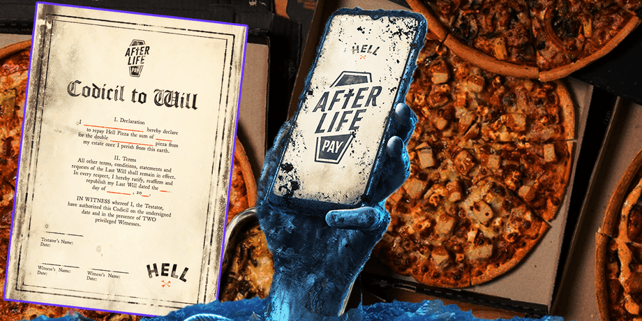 Пиццерия, пицца, оплата, деньги, еда, продукты, AfterLife Pay, Hell Pizza,