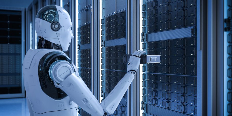 цод, роботы, серверы
