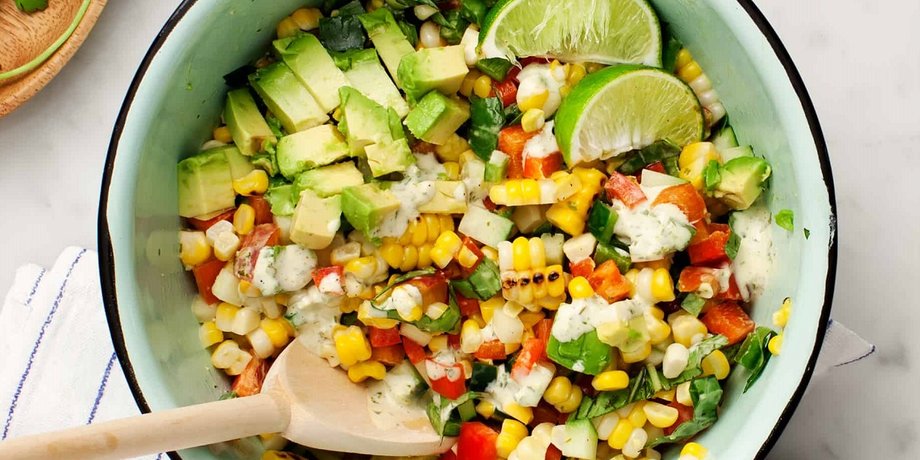 Салат с кукурузой, салат рецепт, рецепт салата, кукуруза рецепт