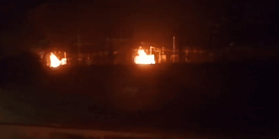 Пожар на электроподстанции в поселке Генеральское Ростовской области