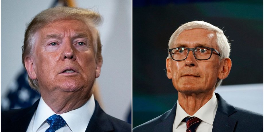 Президент США Дональд Трамп и губернатор штата Висконсин Тони Эверс/Коллаж