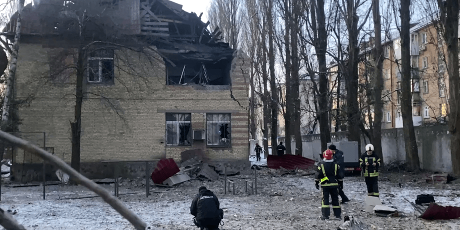 дрони-камікадзе, Shahed, попадання дрона Shahed, атака Shahed київ, атака на київ