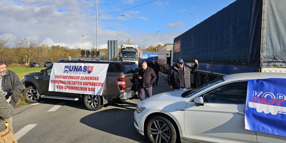 словацкие перевозчики, перекрытие границы, блокирование границы