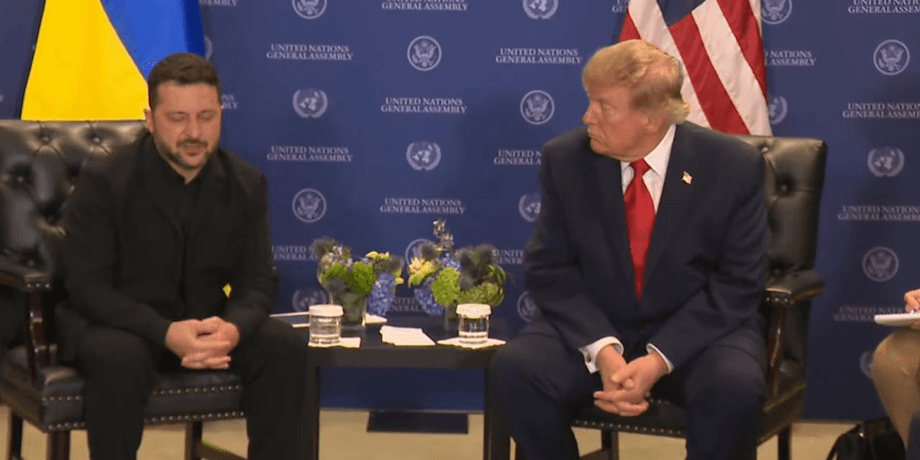 Трамп і Зеленський Зустріч Трампа та Зеленського на полях Генеральної Асамблеї ООН.